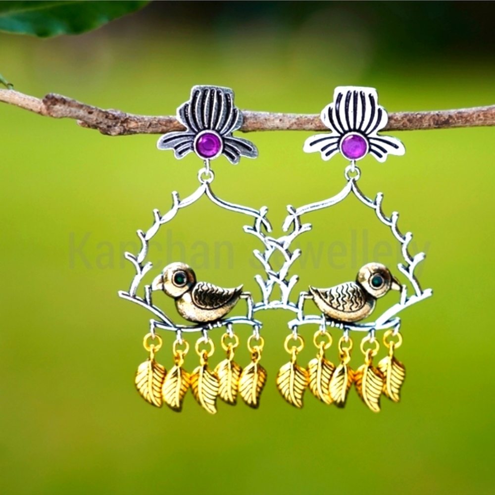Oxidized Sparrow Earrings